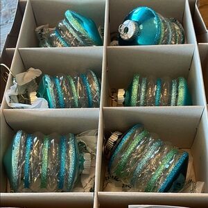 Blue and Green Holiday Ornaments